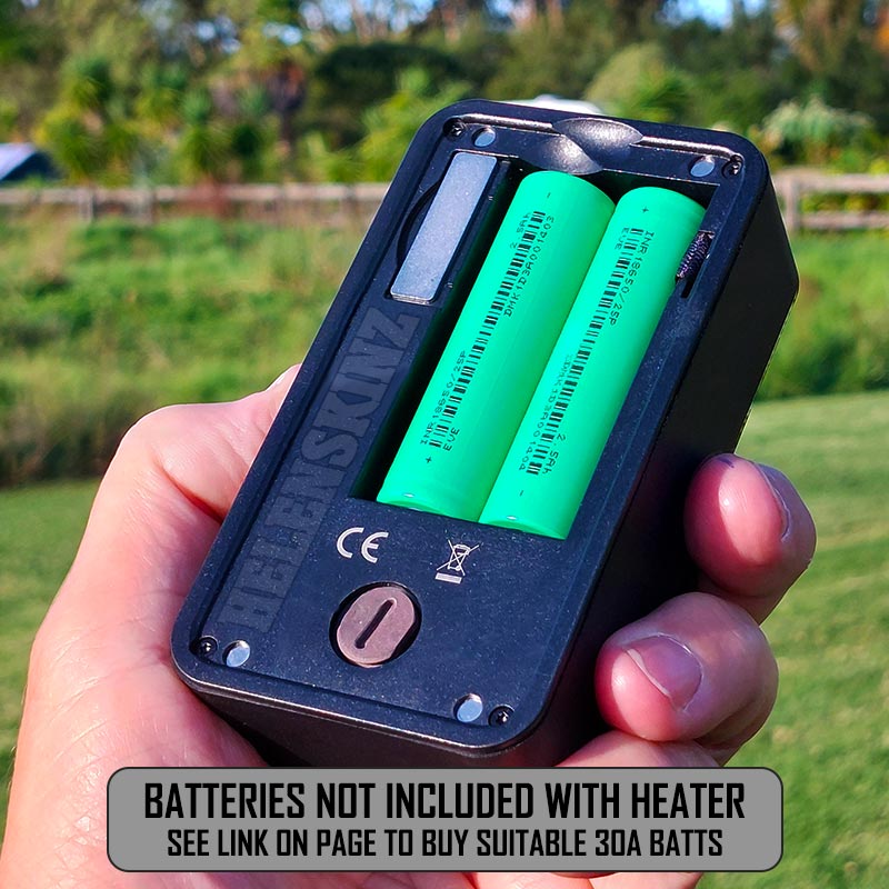 Batteries not included - 18650 in Yll Heater NZ