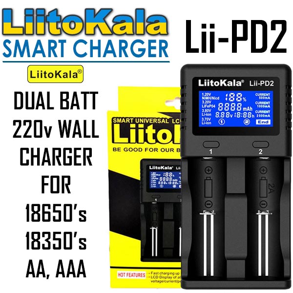 LiitoKala Lii-PD2 220v Dual Multi Battery Charger NZ