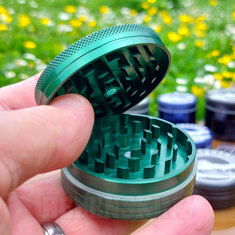 Opened Green 2PC Large Croc Crusher Herb Grinder NZ