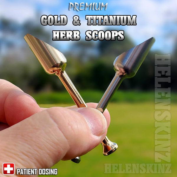 Premium Titanium & Golden Herb Scoops for Vaporizers NZ