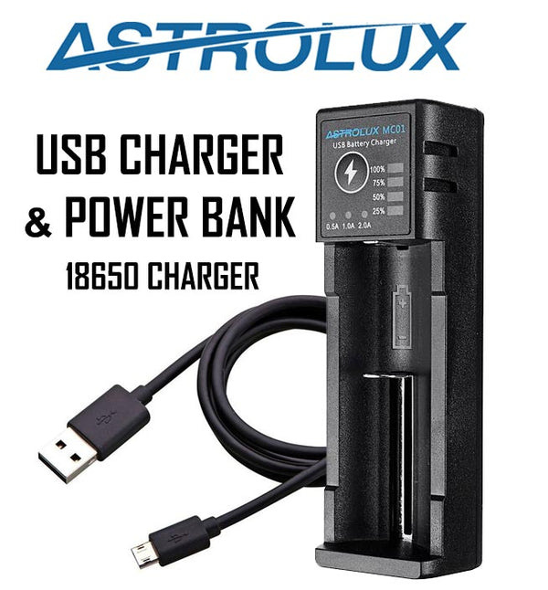 Astrolux 2 in1 18650 USB Battery Charger & Power Bank NZ