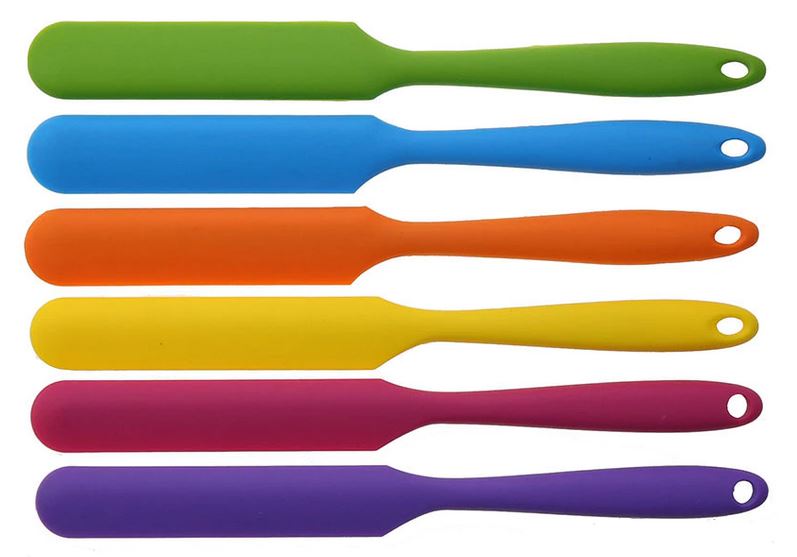 Purple Long Handle Food Grade Non Stick Silicone Spatula Blade