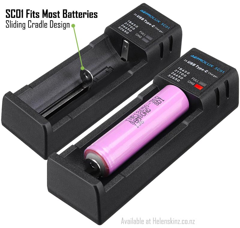 Astrolux SC01 Type-C Quick Charge USB 18650 Vape Battery Charger NZ