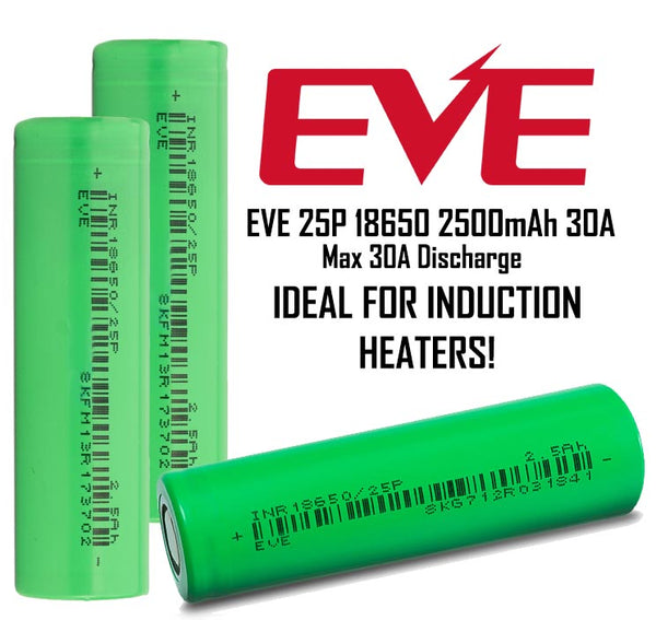 EVE 25P 18650 2500mAh 30A Battery NZ