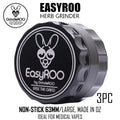EasyRoo 3pc 63mm Ceramic Non-Stick Grinderoo Herb Grinder, Black
