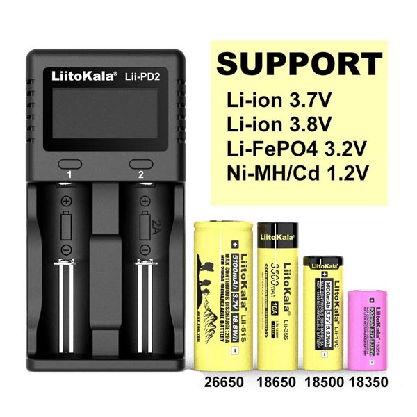 Li-ion Ni-MH/Cd support LiitoKala Lii-PD2 Battery Charger NZ