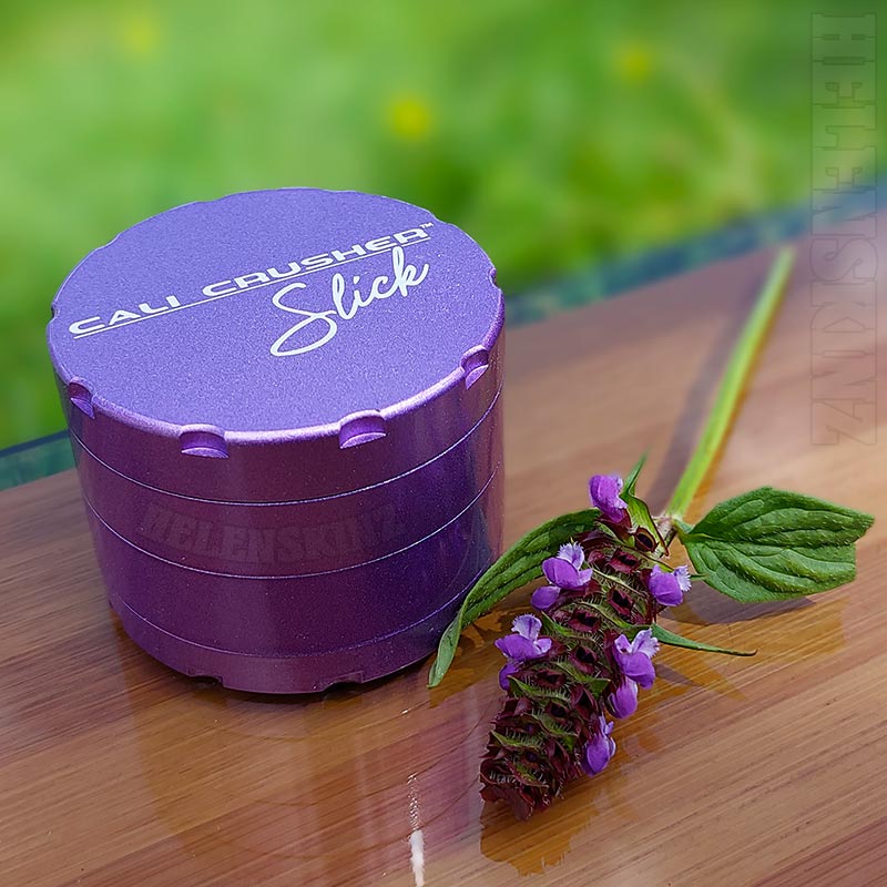 Purple Cali Crusher OG Slick Non-Stick Ceramic 4PC Grinder with Purple Flower NZ