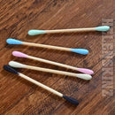 Closeup of Colored Bamboo Stick Cotton Buds for Cleaning Herbal Vapes NZ