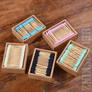 5 colors of Closeup of Colored Bamboo Stick Q Tips for Cleaning Herbal Vapes NZ