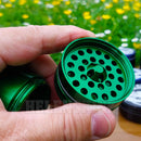 Grinder deck on the Medium 4pc Green Croc Crusher Herb Grinder NZ