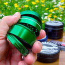 Layers of the Medium 4pc Green Croc Crusher Herb Grinder NZ