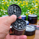 Opened Medium 4pc Gunmetal Croc Crusher Herb Grinder NZ