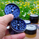 Opened Medium 4pc Blue Croc Crusher Herb Grinder NZ