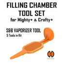 Orange filling chamber tool set for S&B vaporizer.
