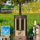 Mighty+ Medic Glass Adapter with labeled parts on a grassy background