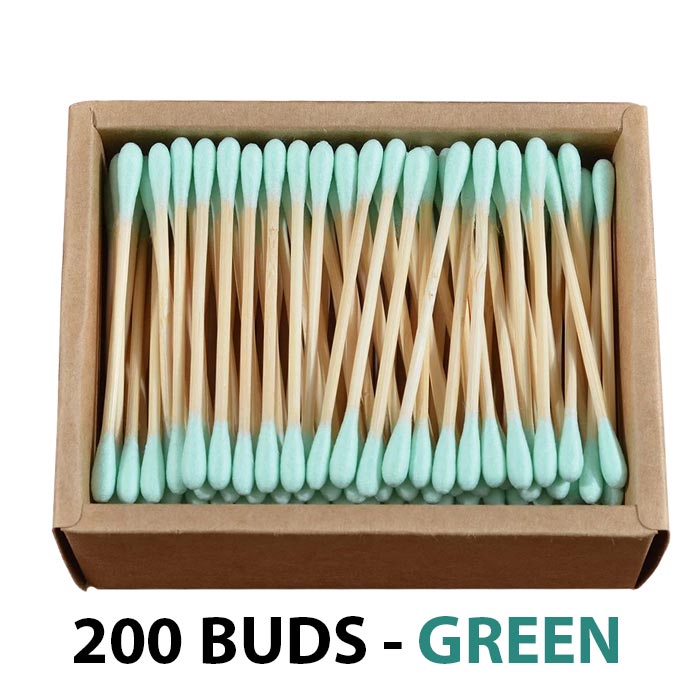 Green Bamboo Stick Cotton Buds for Cleaning Herbal Vapes NZ
