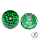 Opened Green DRoo 3 Piece 55mm Grinderoo Grinder NZ