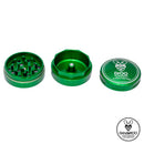 Opened Green DRoo 3pc Medium Grinderoo Grinder NZ