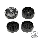 Inside the opened GrindeROO  Black 2pc 55mm Grinder NZ