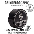 GrindeROO Medium Grinder 2pc Premium Biscuit 55mm Black