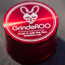 Top view of the Red 63mm OG GrindeROO 4 piece Herb Grinder NZ