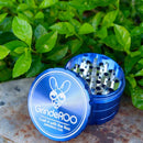 Blue Top view of the 63mm OG GrindeROO 4 piece Herb Grinder NZ