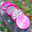 Pink Top view of the 63mm OG GrindeROO 4 piece Herb Grinder NZ