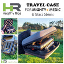 Travel case for Mighty+ Medic and glass stems with Healthy Rips branding.