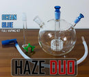 Ocean Blue HAZE DUO Vaporizer Bong - Full H2O Vaping Kit NZ