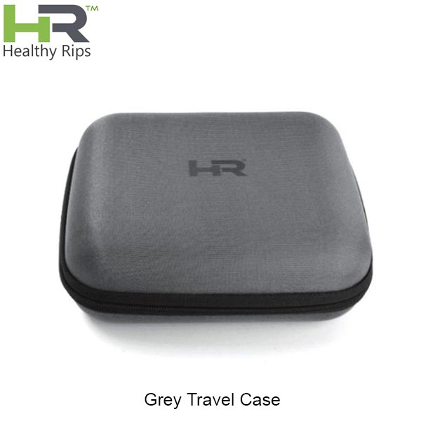 Gray travel case with 'HR' branding