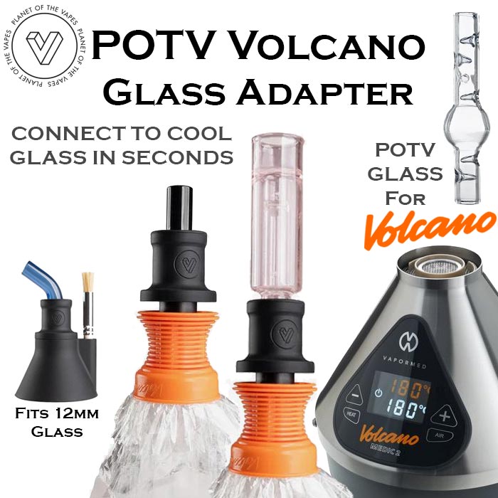 POTV Volcano glass adapter with Volcano device NZ