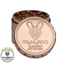 Rose Gold MightyROO 63mm 4pc Herb Grinder with Lid removed showing teeth NZ