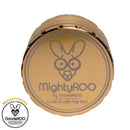 Gold  MightyROO 63mm 4pc Herb Grinder on it's side NZ