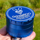 Holding the Blue OG GrindeRoo Herb Grinder NZ