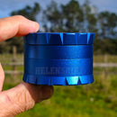 Side on view of the Sapphire OG GrindeRoo Herb Grinder NZ