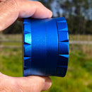 Side on view of the Blue OG GrindeRoo Herb Grinder NZ