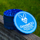 Top view of the Sapphire OG GrindeRoo Herb Grinder showing teeth NZ