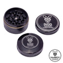 Black DRoo Grinderoo Grinder showing all 3 pieces NZ