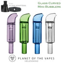 Close up of POTV Glass Curved Mini Bubblers nz