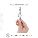 a Hand holding a Clear Globe Glass Stem