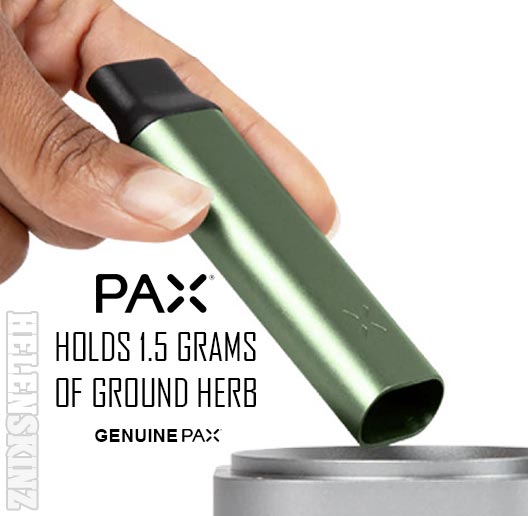 Pax Stash Tube holds 1.5 grams of ground herb