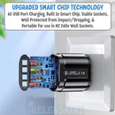 Wall adapter with open design showing internal components, plugged into a wall socket in NZ