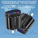 Black multi-socket travel adapter with multiple USB ports for Medical Vaporizers NZ