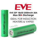 EVE 25P 18650 2500mAh 30A Battery NZ