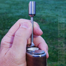 Tamping down the Yllvape Angus Vaporizer with Titanium Herb Scoop NZ