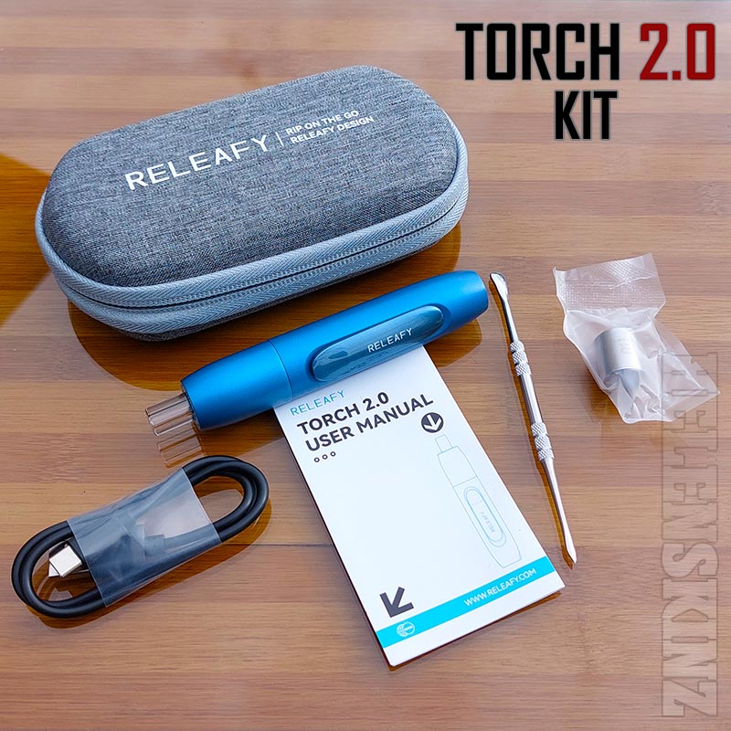 Blue RELEAFY TORCH 2.0 Dab Pen Full Kit NZ