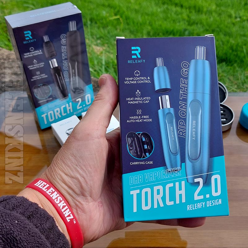 Blue & Black RELEAFY TORCH 2.0 Dab Pens Kit with Case NZ