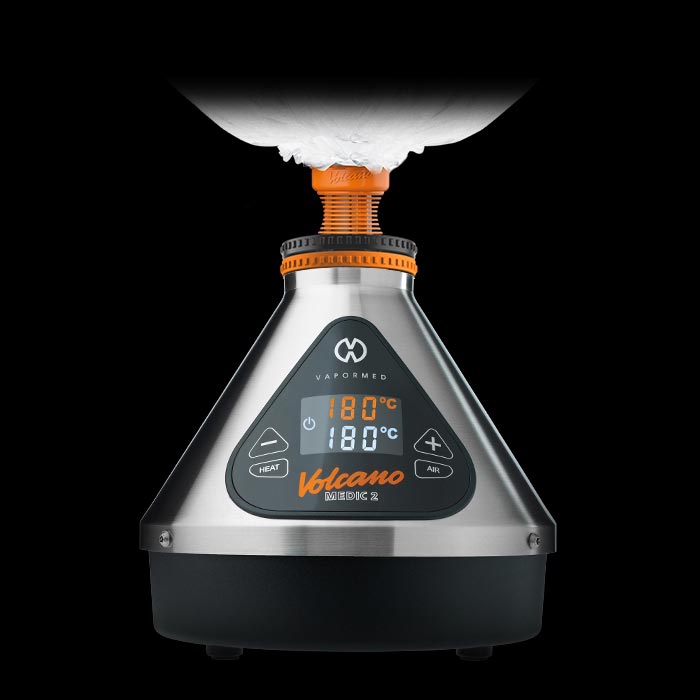 Volcano Medic 2 device with digital display and 'Vapormed' branding
