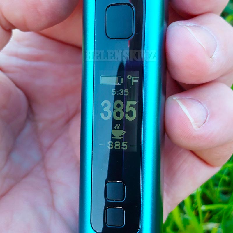 Display on Blue XMAX V3 PRO Vaporizer Helenskinz NZ