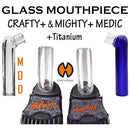 Glass mouthpieces with 'Storz & Bickel' branding on a white background
